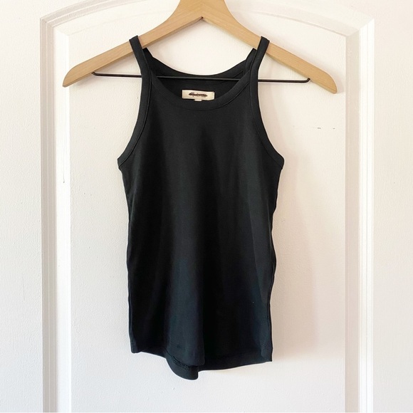 MADEWELL Brightside 90’s Black Ribbed Tank Top NWT - Picture 3 of 7